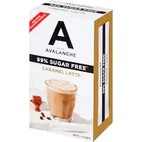 avalanche coffee sachets 99% sugar free caramel latte